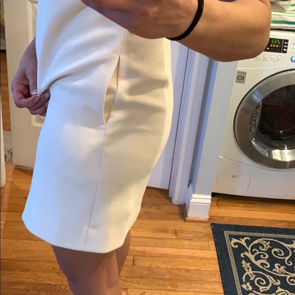 J Crew Cap Sleeve Cream Black Edged Lace Dress - Picture 5 of 7